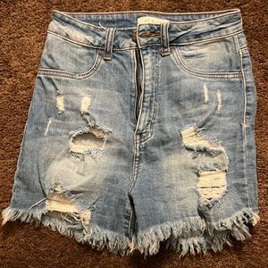 High Rise Jean Shorts